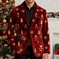 thumbnail image 2 of yuCgh Men's Corduroy Suit Jacket with Printed Details and Warm Pockets, Cardigan for Casual Use, Perfect for Daily Adventures,Hot Pink 2XL, 2 of 4