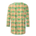 thumbnail image 6 of felwors St Patty's Day Shirt Women 2025 Casual Plus Size 3/4 Sleeve Irish Clover Shirts Funny Saint Patrick's Tunic Tops (Gold, L), 6 of 6