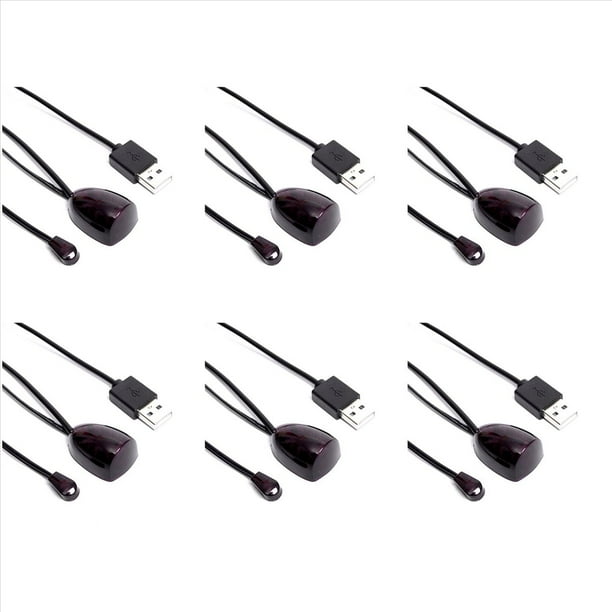 6X Extensor IR Infrarrojo IR Receptor de Control Remoto USB IR Receptor Adaptador Transmisor para Caja de Cable Receptor EstéReo HD TV