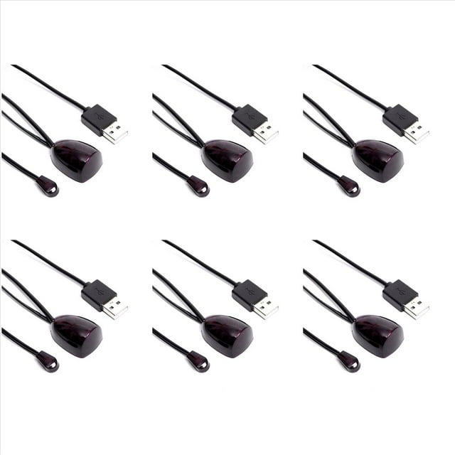 6X Extensor IR Infrarrojo IR Receptor de Control Remoto USB IR Receptor Adaptador Transmisor para Caja de Cable Receptor EstéReo HD TV