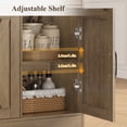 thumbnail image 7 of Homfa 42.5’’ Kitchen Buffet Sideboard Cabinet, 3 Drawers Farmhouse Storage Cabinet with Adjustable Shelf, Rustic Brown, 7 of 7