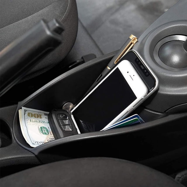 AMERTEER Compatible with Smart 453 Center Console Storage Box Car Armrest Organizer Tray Holder for Keys Earphone Paper