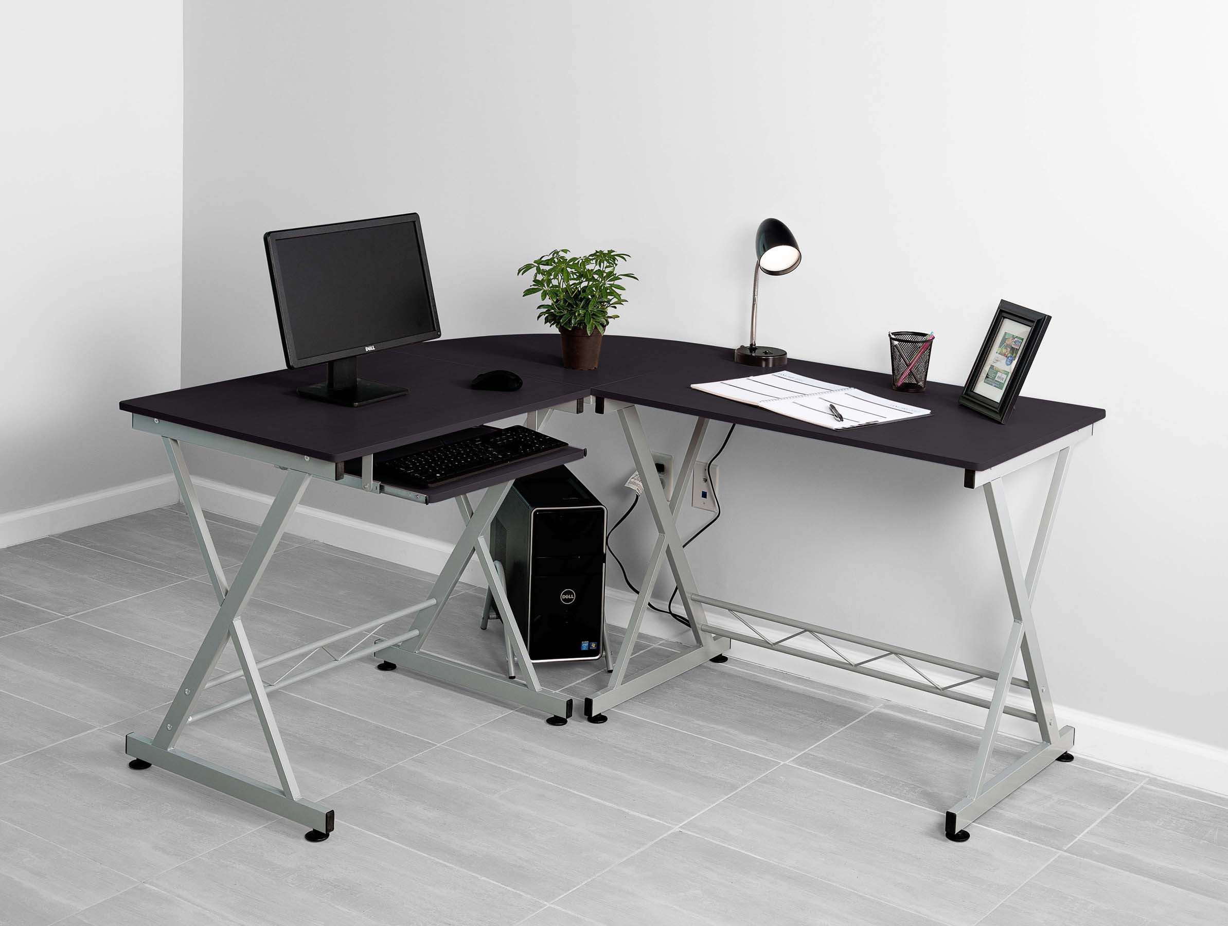 Fineboard Home Office L Shaped Corner Desk White Com