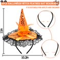 thumbnail image 2 of Gorro ZeediX con plumas de bruja para Halloween con diadema, 6 unidades, 3 colores, 2 of 7