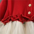 thumbnail image 6 of Baby Girls Tulle Dresses Long Sleeve Button Up Embroidered Cotton Dress Ruffle Hem Cute Sweet Toddler Fall Clothes Red 0 Months, 6 of 7
