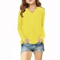 thumbnail image 5 of Tao Tao Boys Girls Spring Fall Sweatshirts Casual Thin Long Sleeve Pullover V Neck Lightweight Sweaters Solid Color Cute Blouse Tops Yellow 5 Years, 5 of 5