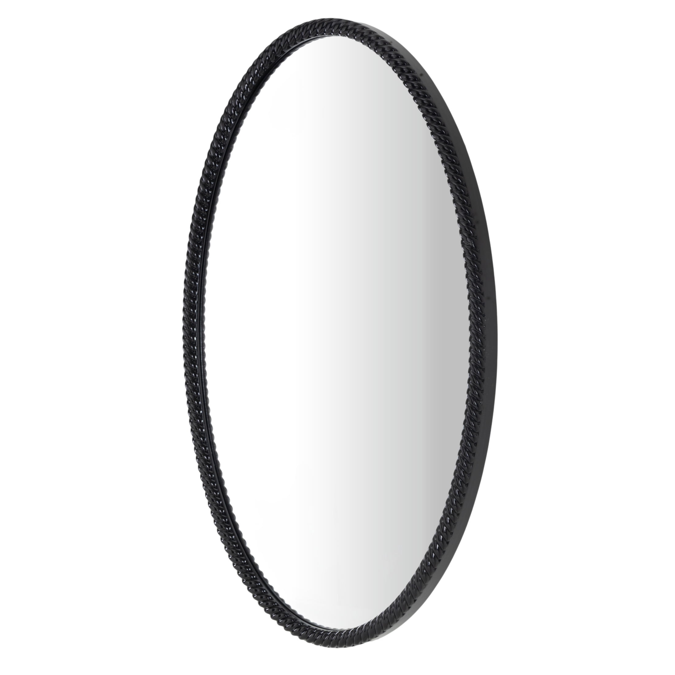 DecMode 22" x 36" Black Beaded Wall Mirror