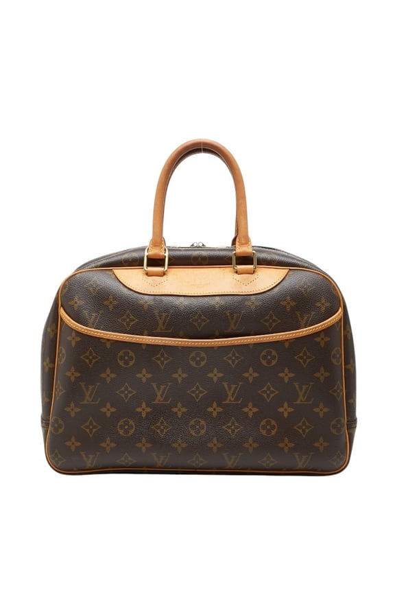 Pre-Owned Louis Vuitton Monogram Deauville Handbag M47270 Brown Leather Women's LOUIS VUITTON