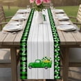 thumbnail image 4 of St. Patrick's Day Table Runner - 90 Inch Long Spring Lucky Grass Truck Gray Wood Plaid Cotton and Linen Blended Dress Scarves Farmhouse Table Runner for Kitchen Dining, Coffee Table, 13" x 90", 4 of 8