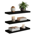 thumbnail image 1 of Repisas Flotantes Modernas Minimalistas | Set de 3 o 6 Piezas | Tamaños: 30x15, 50x15 y 80x20 cm | Decorativas Multiusos para Hogar y Oficina (Negro, 30 cm x 15 cm, 3), 1 of 5