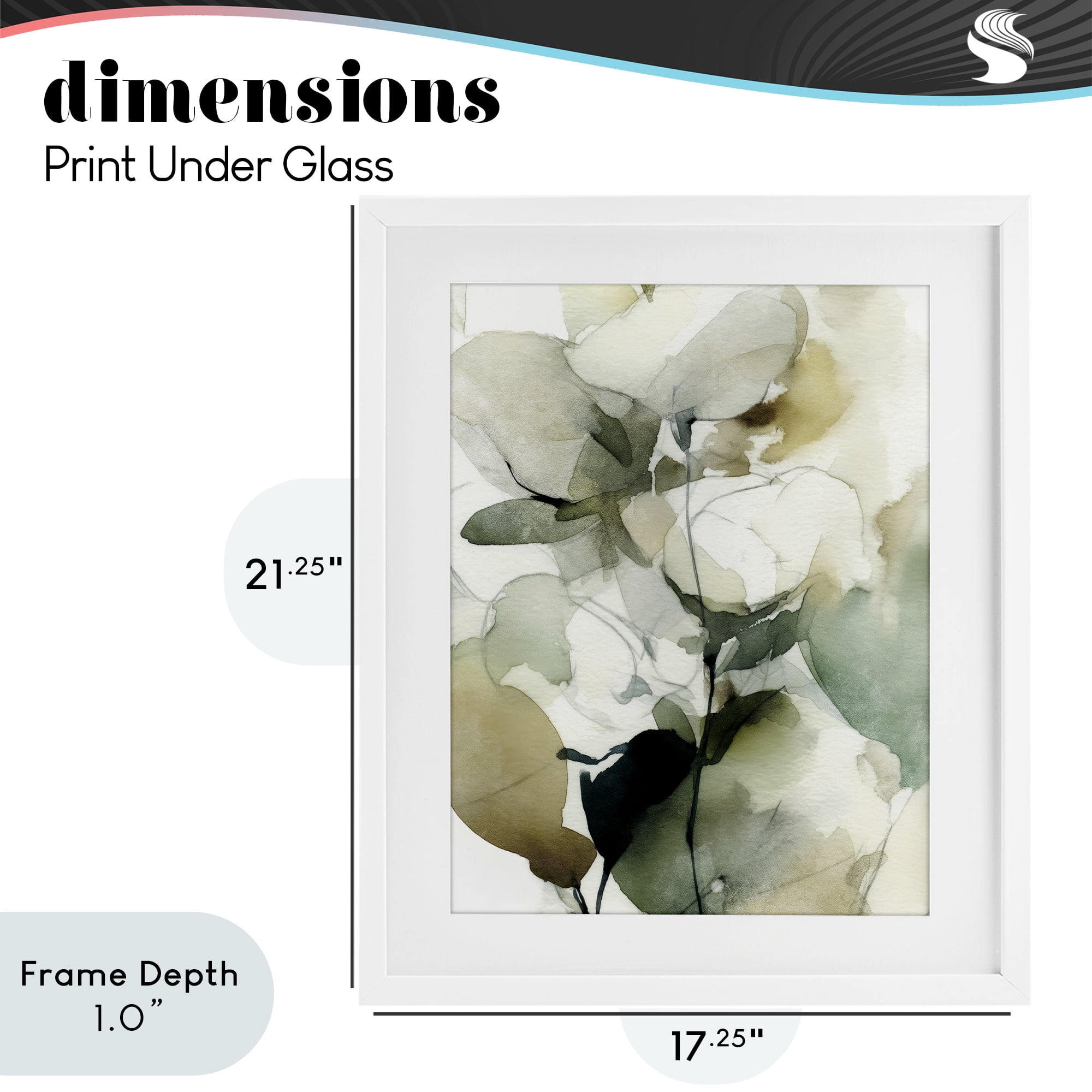 Stupell Industries Floral Branches in Motion White Framed Print Under Glass, design by Svetlana Aleynikova