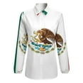 thumbnail image 4 of Flag of Mexico Long Sleeve Blouse Woman Streetwear Casual Shirts Summer Oversize Woman Streetwear Clothing Birthday Present, 4 of 7