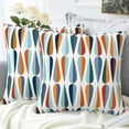 thumbnail image 4 of Mid-Century Drop Shapes Throw Pillow Cover Case Modern Retro Style Throw Pillows Set of 2 Super Soft Pillow Covers 18x18 Inches Farmhouse Home Decor for Living Room Bedroom Sofa Couch Cushion Cover, 4 of 6