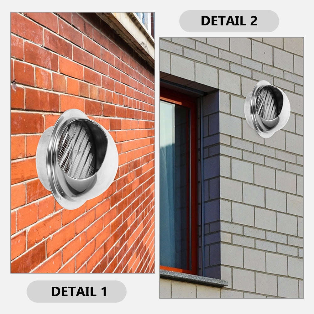 OUNONA 4pcs Stainless Steel Dryer Vent Cap Stainless Steel Dryer Vent Cover Round Ventilation Hood Stainless Steel Ventilation Vent Round Vent Outlet Cover