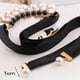 thumbnail image 2 of Las niñas elegante acrílico gemas de la cinta colgante de perlas grandes de la Mujer falso del collar Collar Gargantilla (Negro), 2 of 3