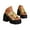 Gold, variant on Platform Sandals for Women Leather Dressy Low Chunky Slides Summer Beach Slip on Slippers