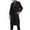 Black, variant on Women's Fall Winter Long Pea Coat Notch One Button Trench Coat Fleece Warm Overcoat Long Jacket with Pocket White