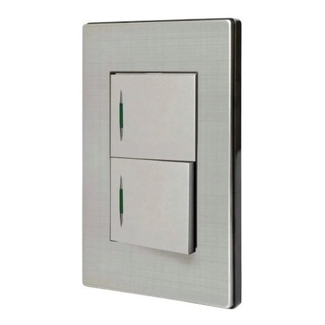 Placa Metálica Con 2 Apagadores Sencillos Marca ADIR 4671 plateado
