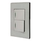 thumbnail image 1 of Placa Metálica Con 2 Apagadores Sencillos Marca ADIR 4671 plateado, 1 of 4