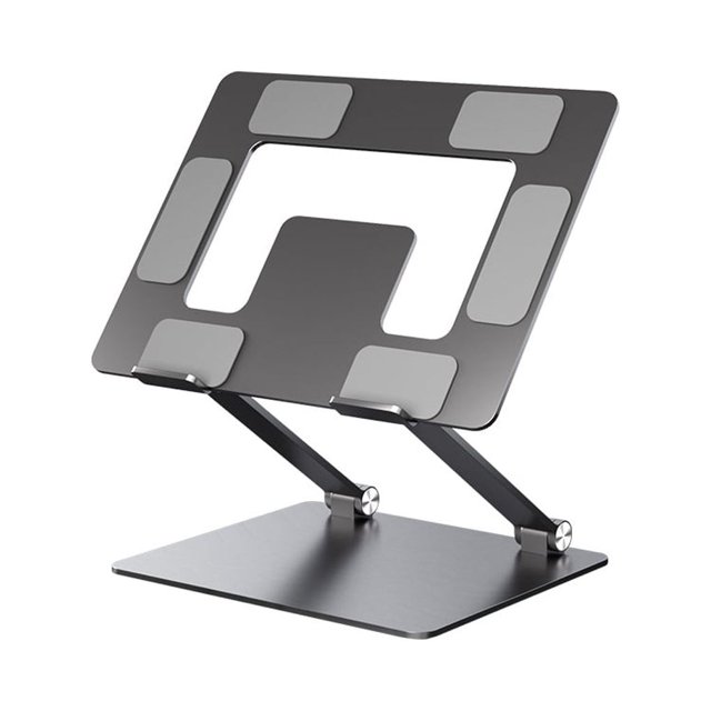 Inteprter Soporte para ordenador portátil, Base de soporte antideslizante de aleación de aluminio de escritorio, soporte de refrigeración Electrónica Gris