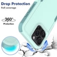 thumbnail image 4 of for iPhone 16 Pro Max Case, Military-Grade Drop Phone Case iPhone 16 Pro Max, Heavy Duty 2 in 1 Full Body Rugged Shockproof Protection Hybrid Hard PC Bumper Drop Protective Girls Women Men ,Mint, 4 of 5