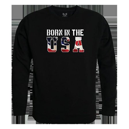 Rapid Dominance  Born in the US Graphic Crewneck Sweatshirt, Black - Medium