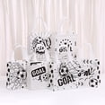 thumbnail image 2 of 12 Pack Soccer Gift Bags with Handles, 6 Designs Black White Goal Soccer Ball Non-woven Party Favor Goodie Bags for Kids Football Birthday, Sports Theme Party, Team Celebrations, 2 of 4