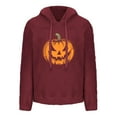 thumbnail image 4 of EchfiProm Oversized Sweatshirts for Womens Pumpkin Fleece Hoodies Cute Pullover Red Long Sleeve Ladies Tops with Pockets, 4 of 4