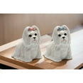 thumbnail image 2 of Ceramic Maltese Dog Salt and Pepper Shakers 2.6in Gift for Dog Lovers, 2 of 3