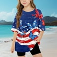 thumbnail image 2 of GERsome Unisex Kid's American Flag Short Sleeve T Shirts 4th of July Crew Neck Pullover Patriotic Tops, 7-8 Years, 2 of 9