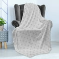 thumbnail image 4 of Antique Oriental Soft Flannel Fleece Blanket, Monochrome Motifs Arranged Simplistic Grid Art Illustration, Cozy Plush for Indoor and Outdoor Use, 50" x 70", Charcoal Grey and White, by Ambesonne, 4 of 5