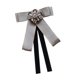 thumbnail image 3 of Broche de cinta de corbata de lazo, decoración de corbata de bownot, alfiler de cuello para mujeres, elegante corbata de diamantes de imitación para Gris, 3 of 8
