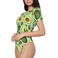thumbnail image 2 of Naloa Avocado With Seeds Women's Short-Sleeved Onesie, One-Piece Swimsuit for Parties, dates, clubs - Small, 2 of 9