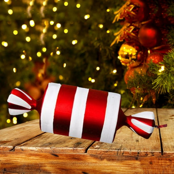 Decoración de dulces, regalos de remolino rojo y , adornos de adornos colgantes, accesorios de , bastón grande para árbol de Navidad, fi , 40 CM B Yotijar Colgante de caramelo