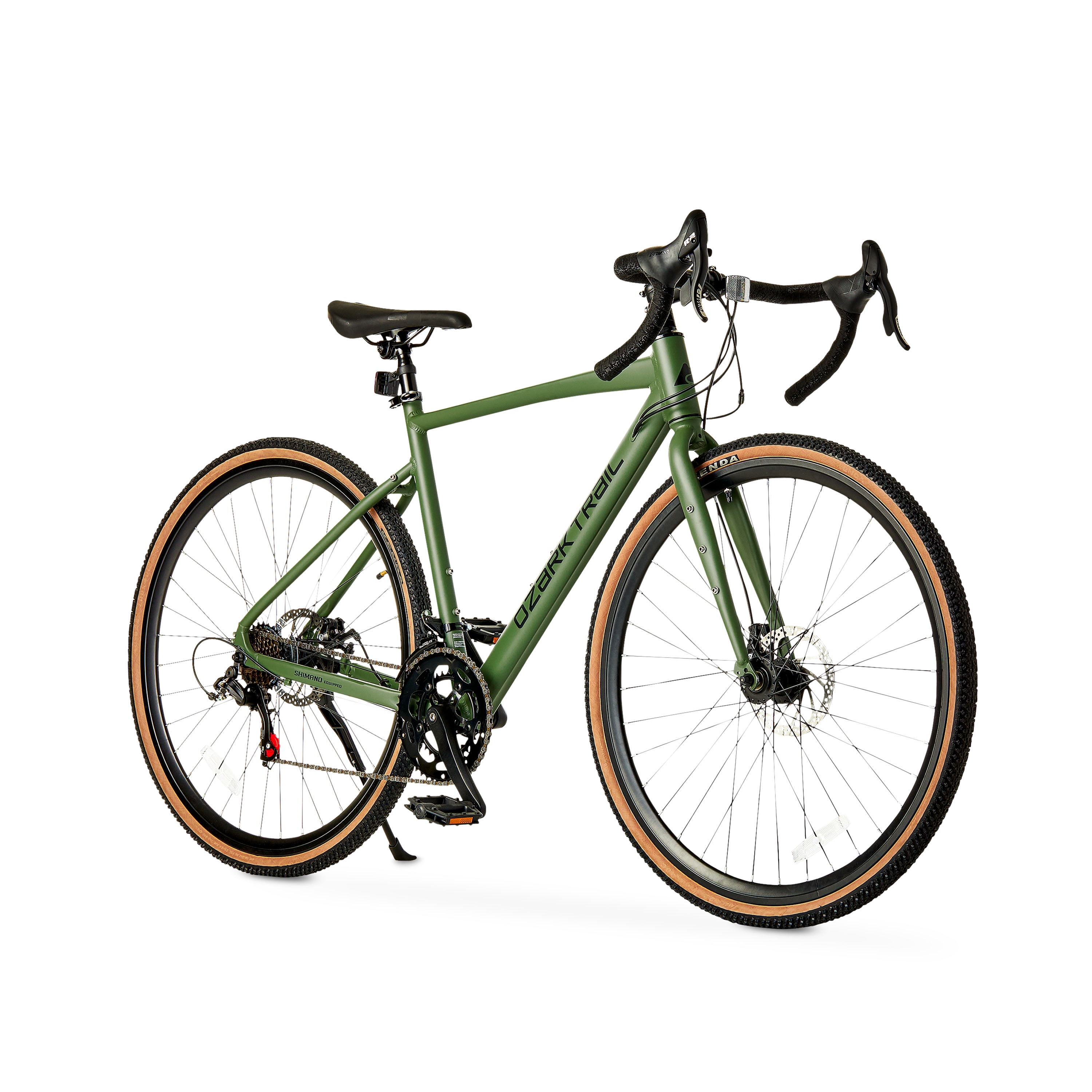 Ozark Trail 700C G.1 Explorer Drop Bar Gravel Bike, Medium Frame, Fits Riders 5'5" - 5'10", Green, Adult, Unisex