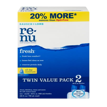 ReNu Clean, Disinfects, Rinses and Stores Soft Contact Lenses - 2 PK, 12.0 FL OZ