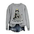 thumbnail image 4 of Christmas Sweatshirt for Women Long Sleeve Crewneck Printed Pullover Top Gray-1 XL, 4 of 8
