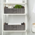 thumbnail image 3 of Round Paper Rope Storage Basket Wicker Baskets for Organizing with Handle Decorative Storage Bins for Countertop Toilet Paper Basket for Toilet Tank Top Small Baskets , Green, 3 of 15