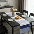 thumbnail image 2 of Navy Blue Stripe Table Runner 72 Inches Long, Modern Rustic Horizontal Blue Striped Kitchen Coffee Dining Table Decoration for Home Party Birthday Wedding Home Decor 18x72 Inches, 2 of 8