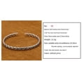 thumbnail image 2 of Wollet Handmade S925 Sterling Silver Bracelet Women, Fit to 5.9-7'' Wrist, Vintage Twine Woven Thai Silver Bangle Bracelet, Open End, 2 of 2
