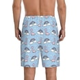 thumbnail image 3 of Kdxio Rainbow Dinosaur Print Mens Sleep Shorts Bottoms Soft Comfy Pajama Wear Pants with Drawstring Pockets, 3 of 7