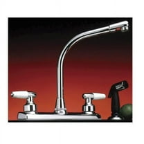 FastFood Non-Metallic Chrome and White Swivel Spout 8 in Kitchen Faucet