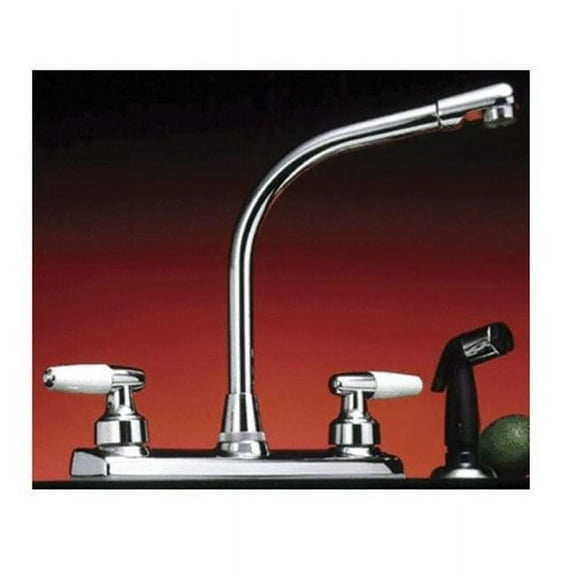 FastFood Non-Metallic Chrome and White Swivel Spout 8 in Kitchen Faucet