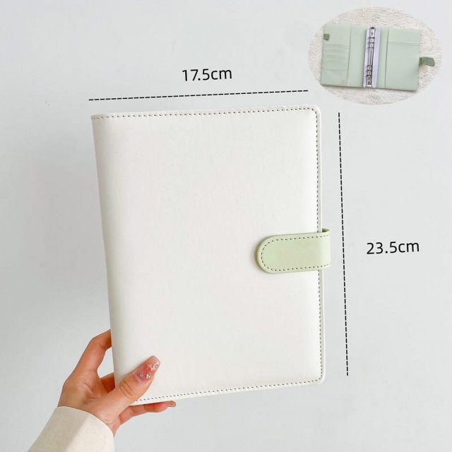 Álbum de fotos de 3 pulgadas con cuatro cuadrículas y hojas sueltas con hebilla magnética de PU en combinación de colores rosa y blanco para guardar tarjetas pequeñas