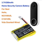 Cameron Sino 280mAh Home Security Camera Battery 1ICP7/17/26 for Nest Hello, NC5100US, C1241290, Vido Doorbell Wired