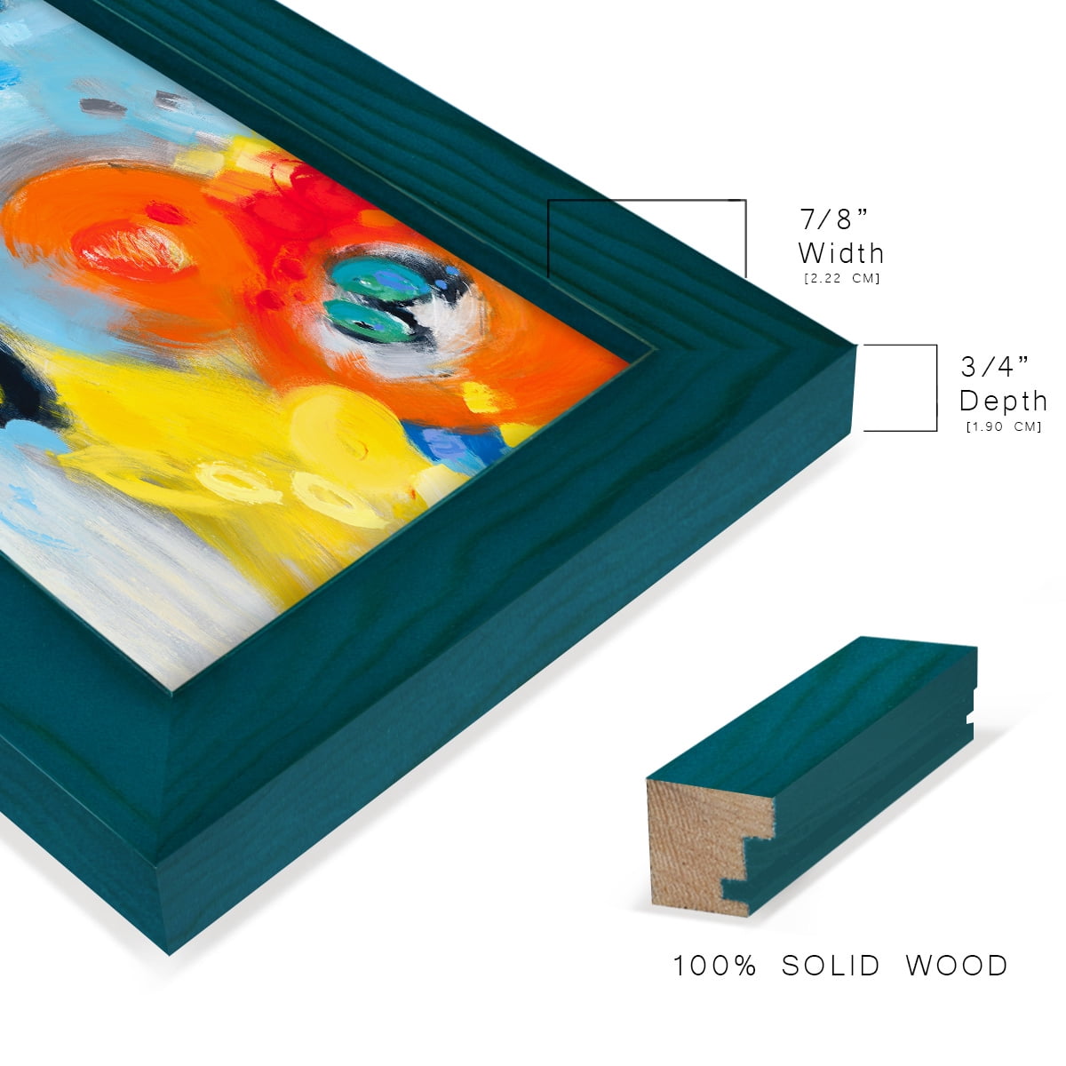 In the Loop II -Framed Print w/glass-Ocean Blue