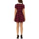 thumbnail image 3 of INSPIRE CHIC Vestido de Cuello Peter Pan con Mangas Abullonadas por Encima de la Rodilla en Cuadrícula de Rayas XL Rojo Azul, 3 of 6