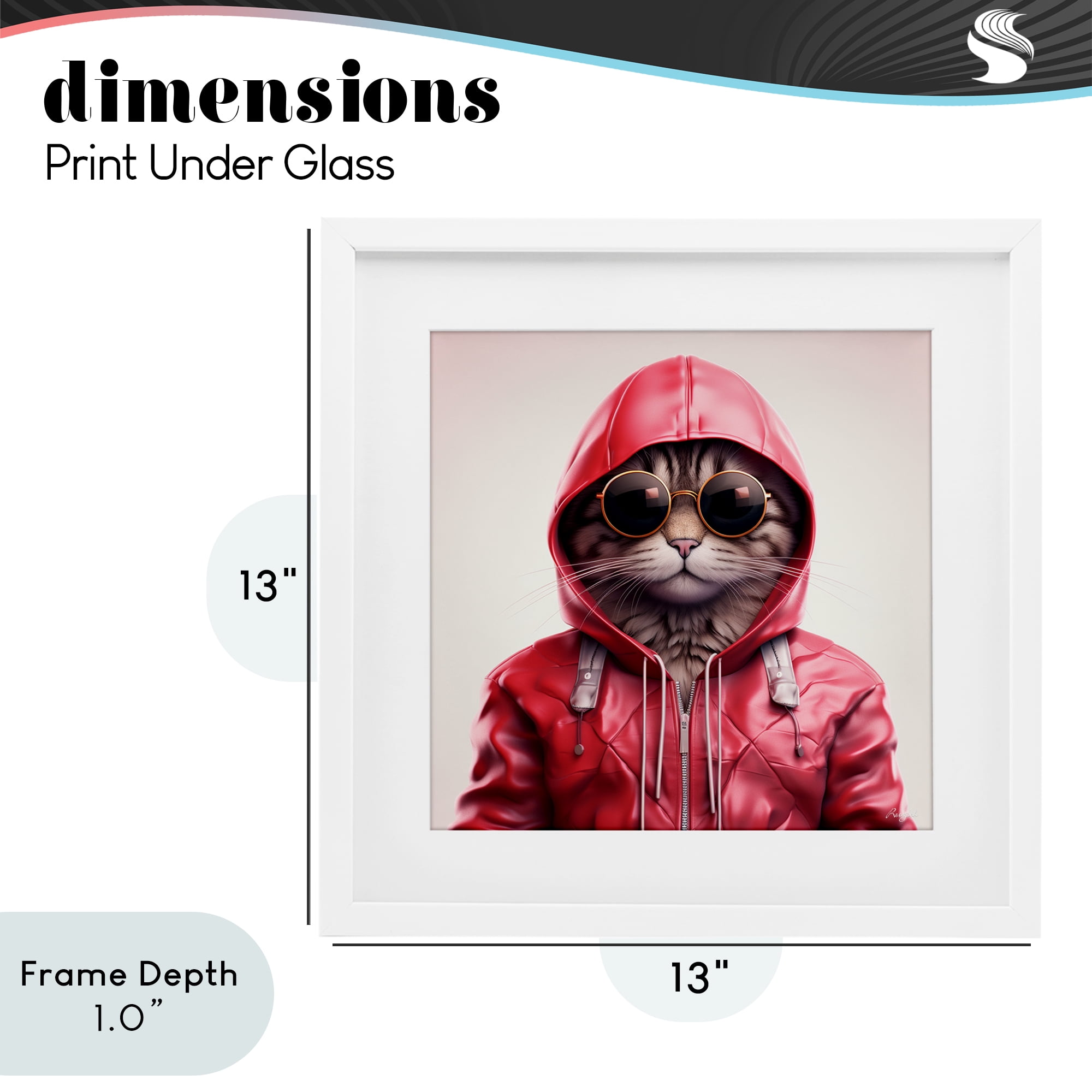 Stupell Industries Hipster Cat in Stylish Jacket White Framed Print Under Glass, design by Roozbeh