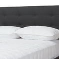 thumbnail image 6 of Baxton Studio Valencia Mid-Century Modern Dark Gray Fabric King Size Platform Bed, 6 of 10