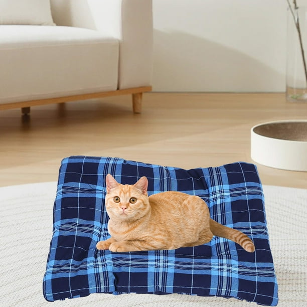 Tapete para caseta de perro, tapete para mascotas, tapete universal para perros y gatos, estilo terciopelo blanco, plegable y portátil, superficie antideslizante, para uso en exteriores.